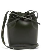 Matchesfashion.com Mansur Gavriel - Green Lined Mini Leather Bucket Bag - Womens - Dark Green