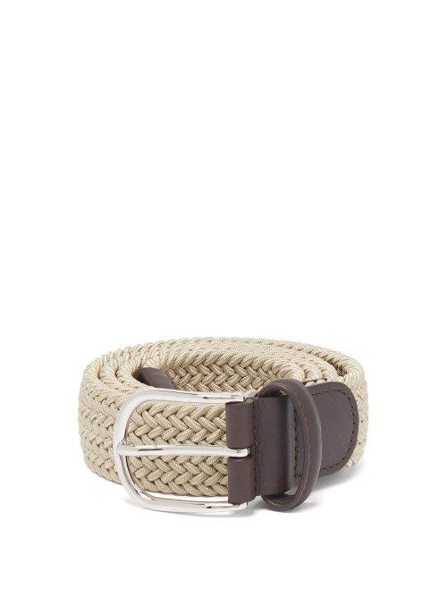 Matchesfashion.com Anderson's - Woven Elasticated Belt - Mens - Khaki