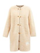 Chlo - Buttoned Shearling Coat - Womens - Camel