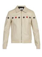 Matchesfashion.com Saint Laurent - Reverse Appliqud Leather Jacket - Mens - Cream Multi