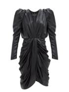 Matchesfashion.com Isabel Marant - Issolya Draped Lam Dress - Womens - Black