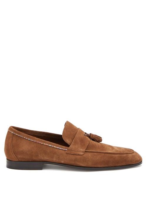 Matchesfashion.com Paul Smith - Hilton Signature-stripe Tasselled Suede Loafers - Mens - Brown