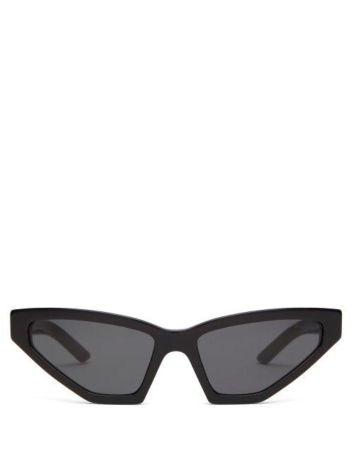 Matchesfashion.com Prada Eyewear - Angular Cat Eye Acetate Sunglasses - Womens - Black