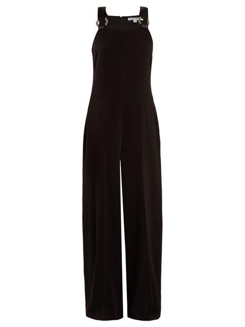 Matchesfashion.com Elizabeth And James - Loordes Wide Leg Crepe Back Satin Jumpsuit - Womens - Black