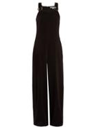 Matchesfashion.com Elizabeth And James - Loordes Wide Leg Crepe Back Satin Jumpsuit - Womens - Black