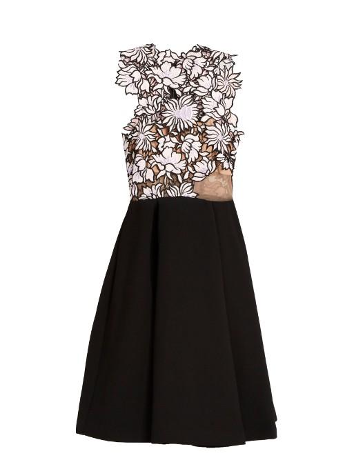 Self-portrait Guipure-lace And Crepe Dress