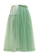 Matchesfashion.com Molly Goddard - Lettie Gingham Tulle Wrap Skirt - Womens - Green