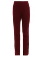 Matchesfashion.com The Elder Statesman - Rib Knitted Cashmere Flared Trousers - Womens - Burgundy