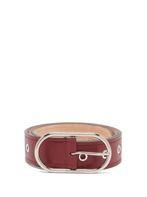 Matchesfashion.com Acne Studios - Masculine Large Logo-buckle Leather Belt - Womens - Burgundy