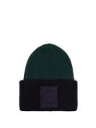 Matchesfashion.com Moncler - Logo Appliqu Wool Beanie Hat - Mens - Navy