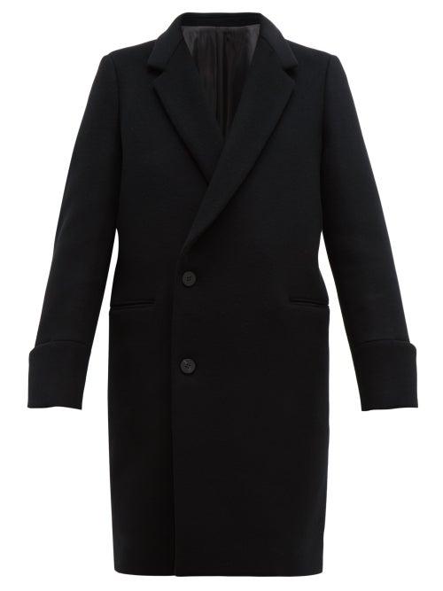 Matchesfashion.com Wooyoungmi - Double Breasted Wool Blend Overcoat - Mens - Black