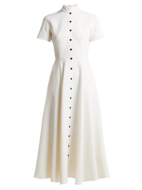 Matchesfashion.com Emilia Wickstead - Camila Wool Crepe Dress - Womens - Cream
