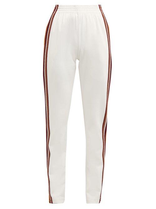 Matchesfashion.com Wales Bonner - Palms Crochet Stripe Track Pants - Womens - Ivory