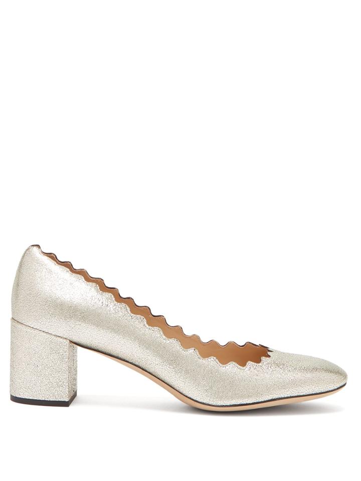 Chloé Lauren Scalloped-edge Leather Pumps