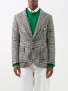 L.e.j - Single-breasted Houndstooth-check Wool Jacket - Mens - Black Multi