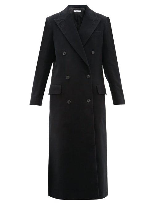 Matchesfashion.com Katharine Hamnett London - Simona Double Breasted Moleskin Coat - Womens - Black