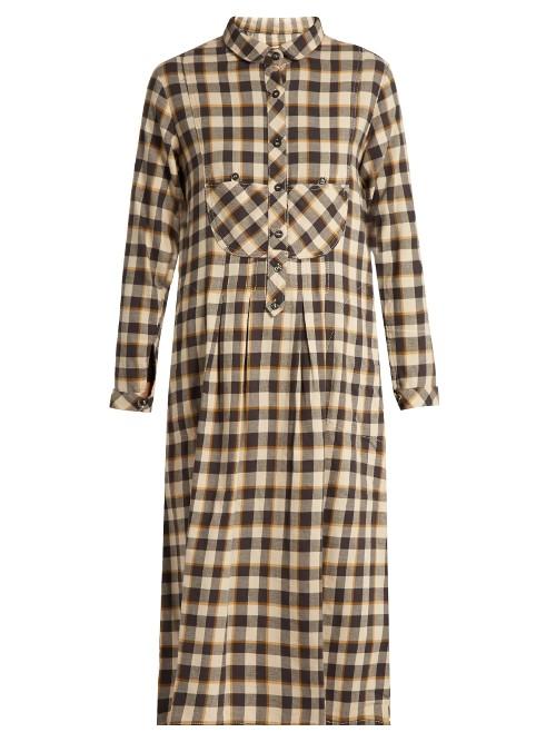 The Great The Popover Tartan Cotton Dress