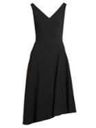 Osman Elizabeth Asymmetric-hem Crepe Dress