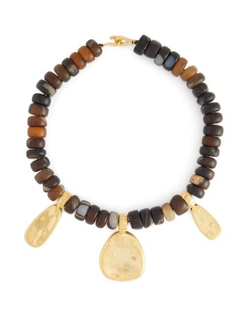 Matchesfashion.com Joelle Kharrat - Cactus Gold Plated Necklace - Womens - Brown