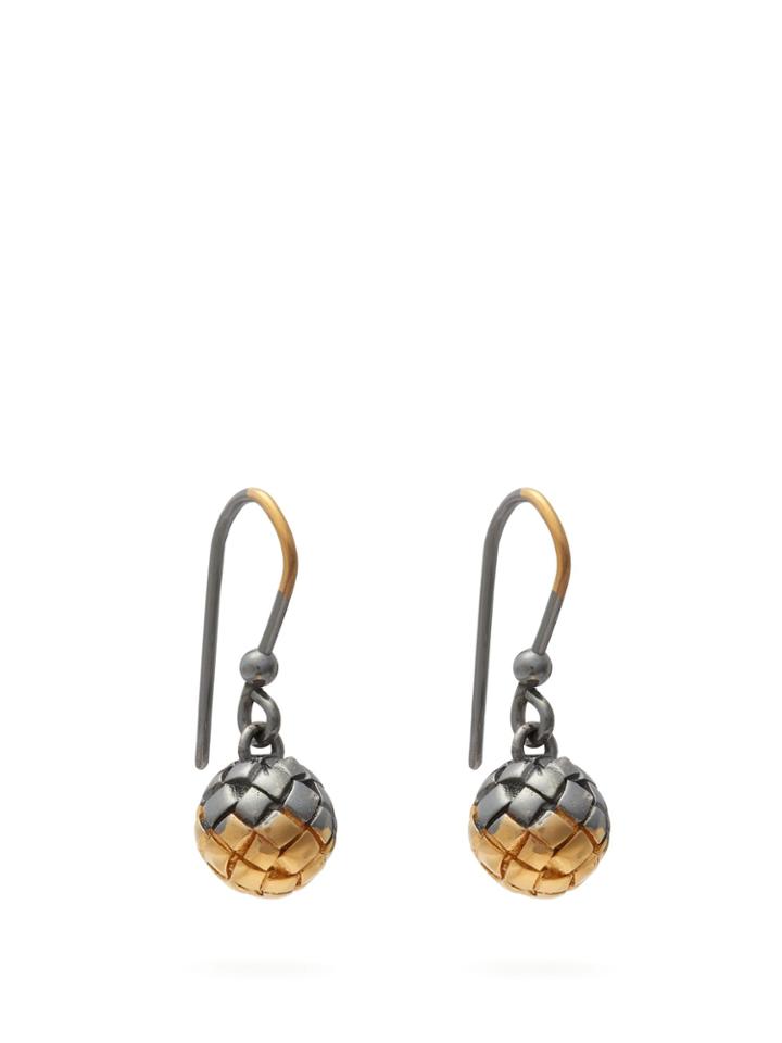 Bottega Veneta Dichotomy Intrecciato Drop Earrings