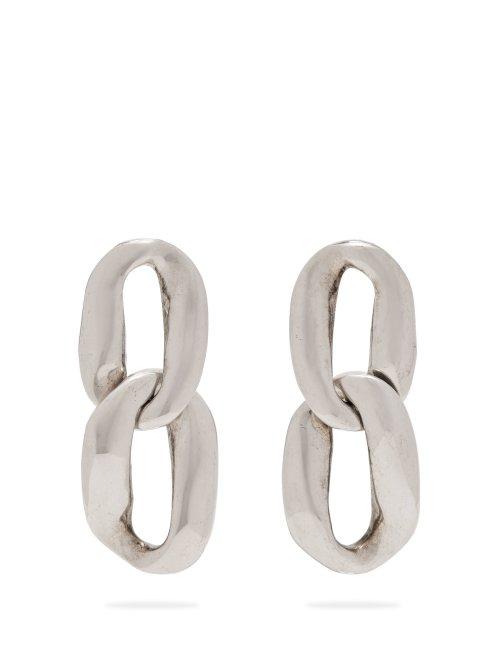 Matchesfashion.com Saint Laurent - Chain Link Earrings - Womens - Silver