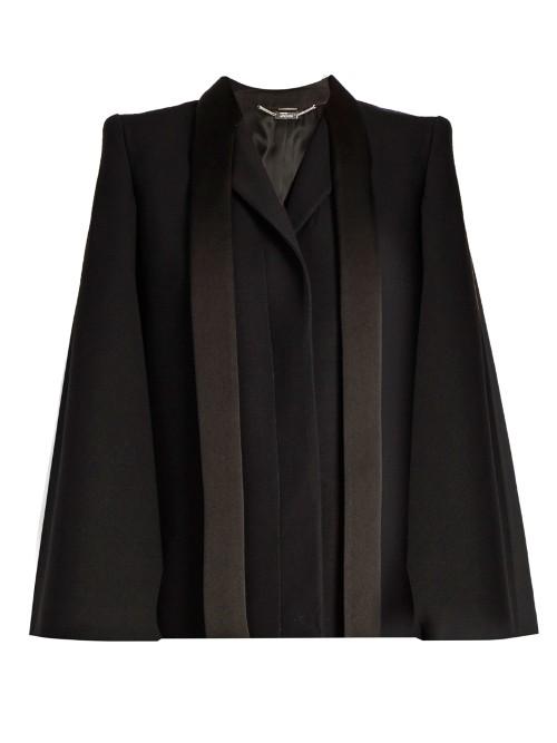 Alexander Mcqueen Tailored Wool And Silk-blend Cape