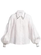 Matchesfashion.com Emilia Wickstead - Chrissy Linen Shirt - Womens - White