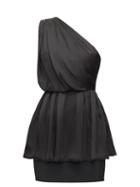 Matchesfashion.com Alexandre Vauthier - Draped One-shoulder Chiffon Mini Dress - Womens - Black