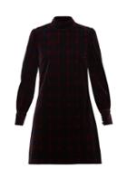 Matchesfashion.com Bella Freud - Tartan Cotton-velvet Mini Dress - Womens - Burgundy