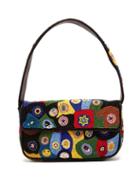 Matchesfashion.com Staud - Tommy Leather-trimmed Beaded Shoulder Bag - Womens - Black Multi