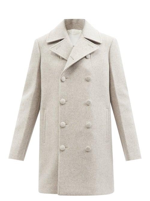 Jil Sander - Double-breasted Felt Coat - Womens - Light Beige