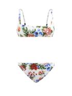 Emilia Wickstead - Bea Floral-print Bikini - Womens - White Print
