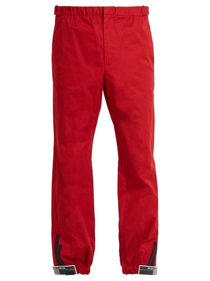 Prada Slim-leg Velcro-cuff Track Pants