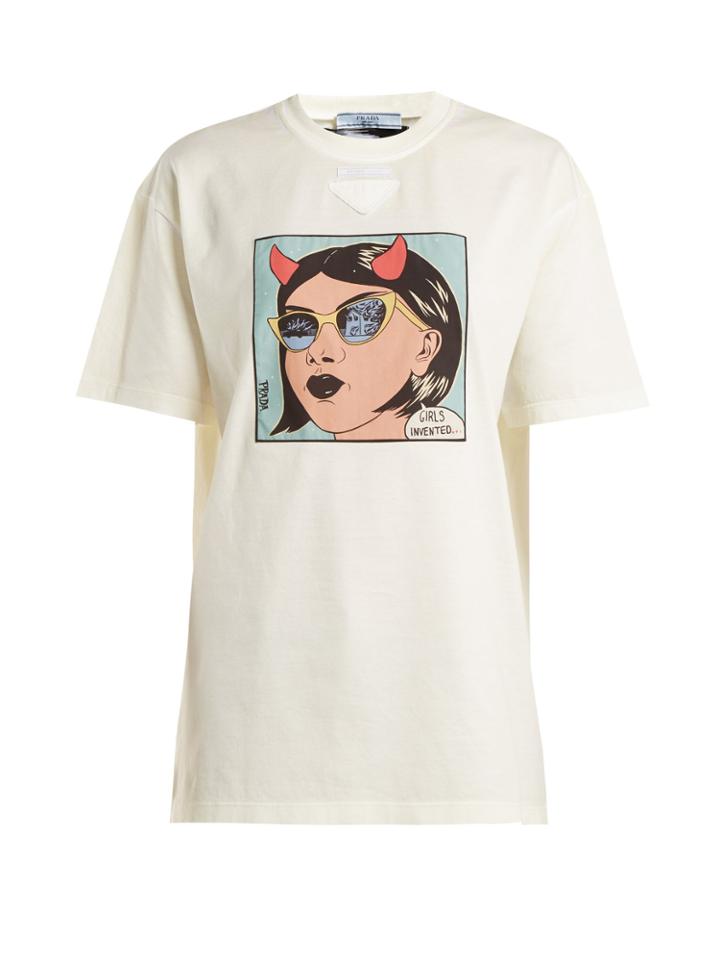 Prada Comic-print Cotton-jersey T-shirt