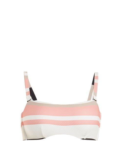 Matchesfashion.com Asceno - Bandeau Striped Bikini Top - Womens - Cream Stripe