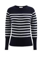Erdem - Lotus Striped Cashmere Sweater - Womens - Navy White
