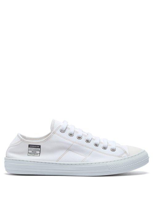 Matchesfashion.com Maison Margiela - Stereotype Canvas Low Top Trainers - Mens - White
