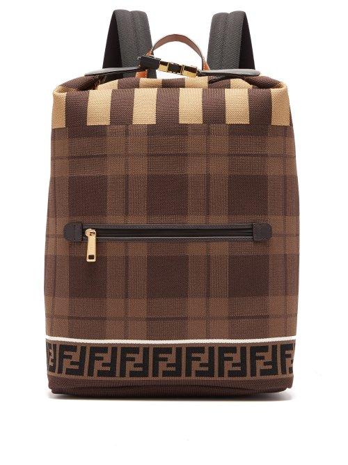 Matchesfashion.com Fendi - Ff Technical Knit Backpack - Mens - Brown Multi