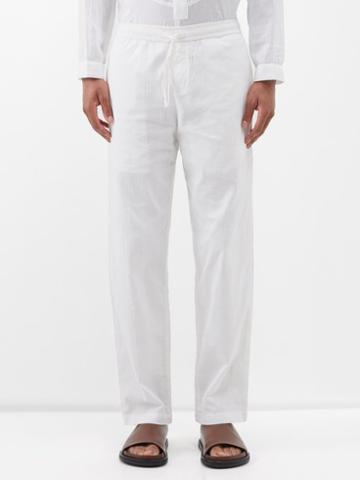 Smr Days - Malibu Drawstring-waist Cotton Trousers - Mens - White