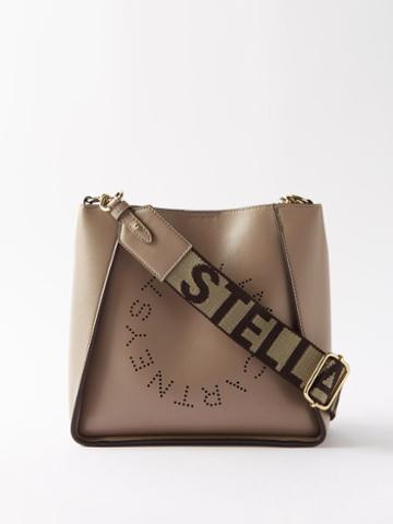Stella Mccartney - Perforated-logo Faux-leather Shoulder Bag - Womens - Beige