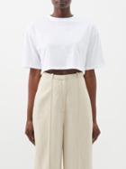 The Frankie Shop - Karina Cotton-jersey Cropped T-shirt - Womens - White