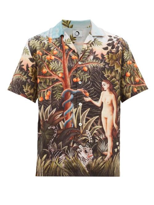 Matchesfashion.com Endless Joy - Symptom Of Nature Printed Short Sleeve Shirt - Mens - Black Multi