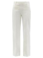 Matchesfashion.com Acne Studios - High-rise Cotton-canvas Bootcut Trousers - Womens - Ivory