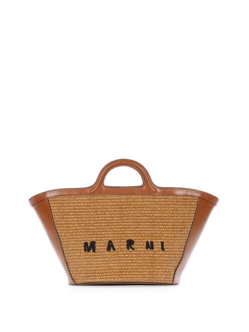 Matchesfashion.com Marni - Tropicalia Leather-trimmed Raffia Tote Bag - Womens - Tan