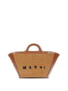 Matchesfashion.com Marni - Tropicalia Leather-trimmed Raffia Tote Bag - Womens - Tan
