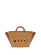 Matchesfashion.com Marni - Tropicalia Leather-trimmed Raffia Tote Bag - Womens - Tan