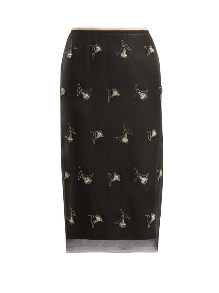 No. 21 Sequin And Bead-embellished Pencil Skirt