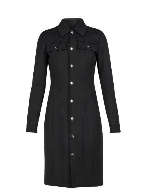 Bottega Veneta - Patch-pocket Buttoned Shirt Dress - Womens - Black