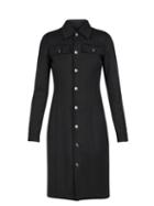 Bottega Veneta - Patch-pocket Buttoned Shirt Dress - Womens - Black