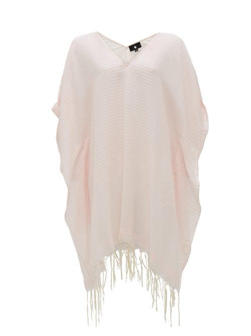 Matchesfashion.com Su Paris - Luma Striped Cotton-gauze Kaftan - Womens - Light Pink